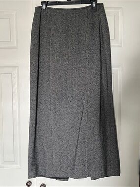 Apostrophe Gray Herringbone Maxi Skirt